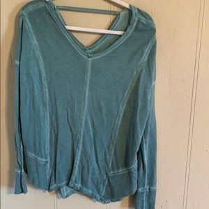 turquoise long sleeve shirt/blouse
